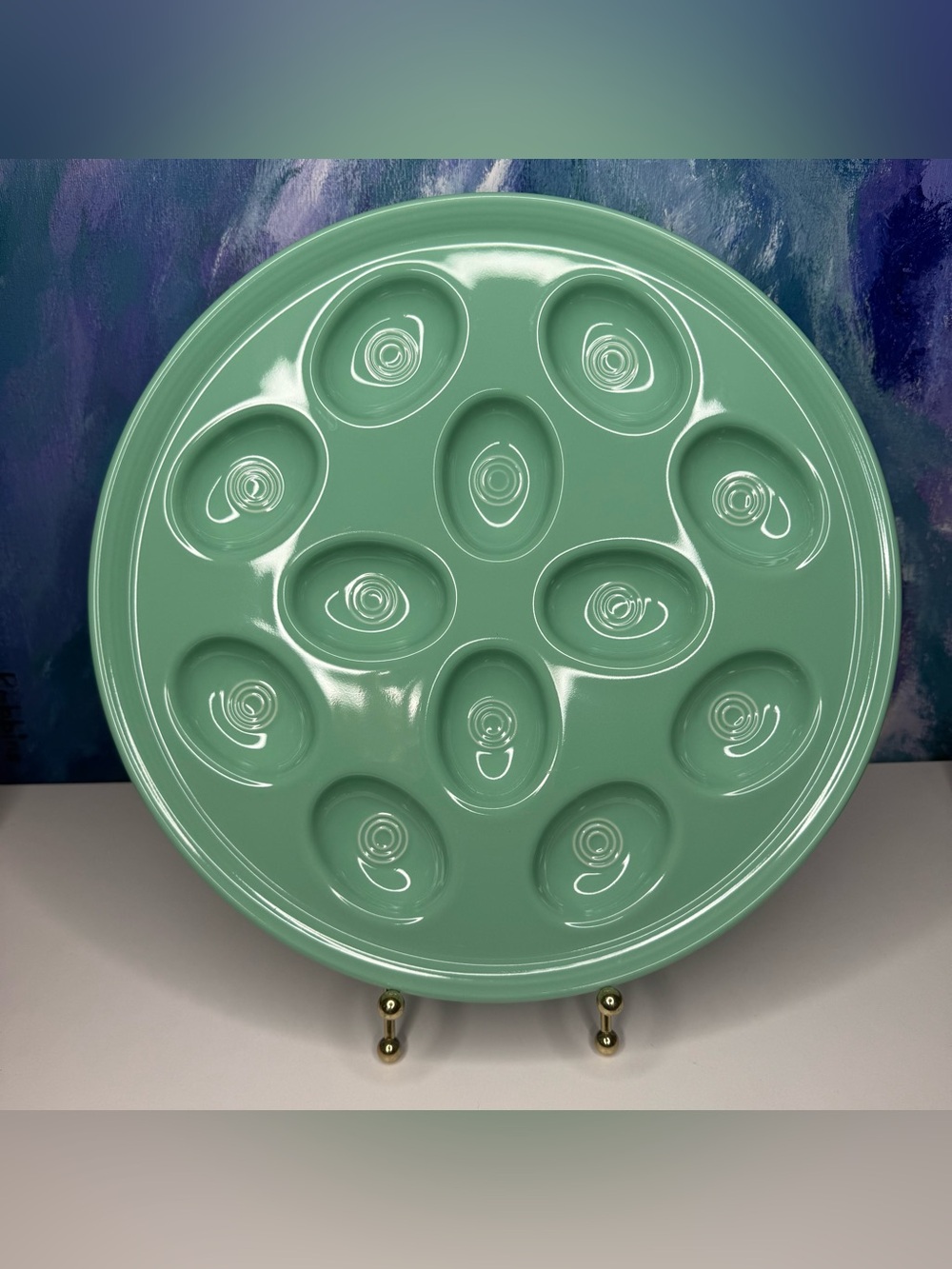 Fiesta Fiestaware Sea Mist Green Deviled Egg Tray Discontinued HLC USA Rare